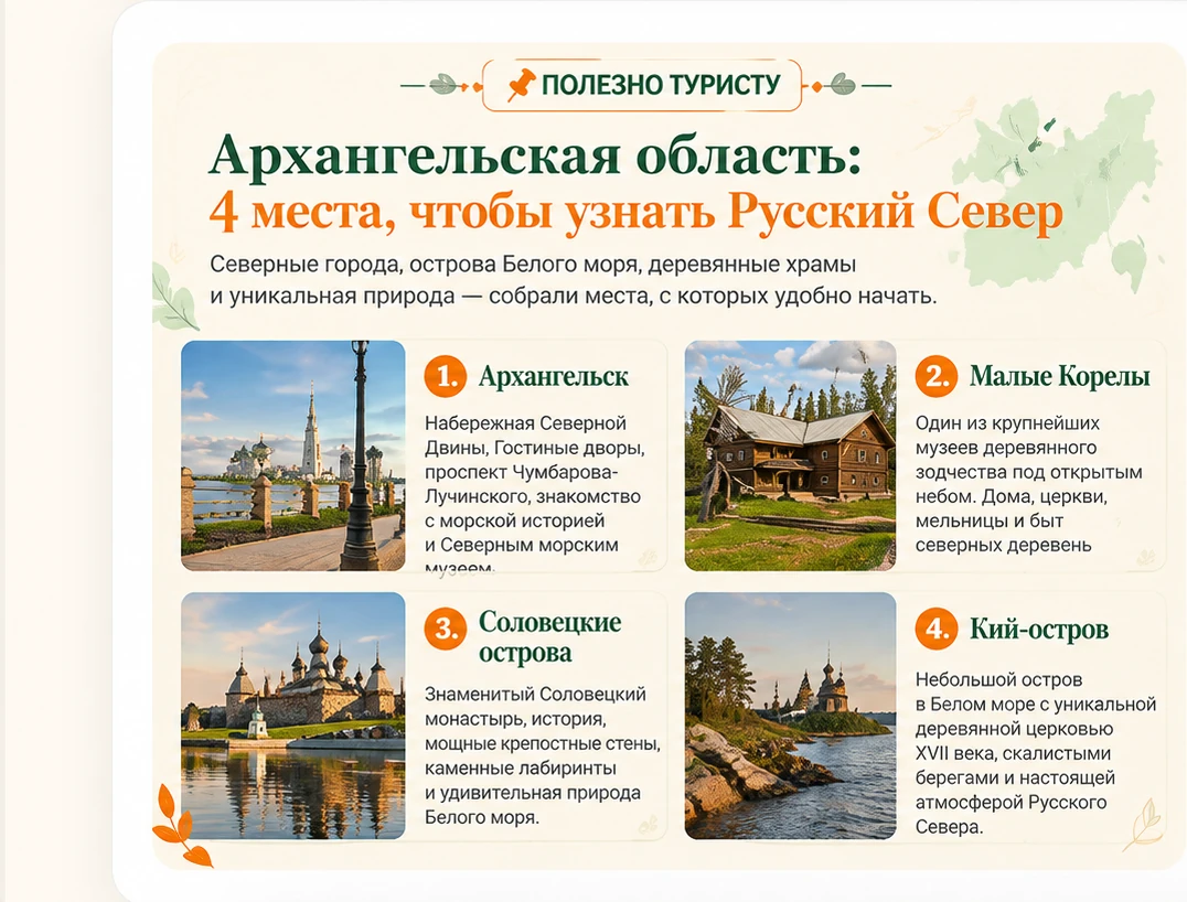 Архангельская область — 4 места, чтобы узнать Русский Север
